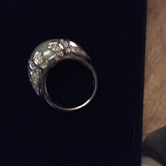 Sterling silver jadeite ring - Picture 3 of 3